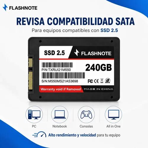 Disco Sólido Ssd 240gb Flashnote 2.5 Interno | Hasta 550 Mb/s Lectura Y 500 Mb/s Escritura | Alto Rendimiento Y Velocidad Para Pc, Notebook, - imagen 3