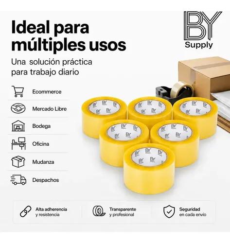 Cinta Embalaje Bysupply 45mm X 100m Pack 6 Unidades Adhesiva Transparente Polipropileno Cajas Carton Envios Ecommerce Mercado Libre Bodega P - imagen 3