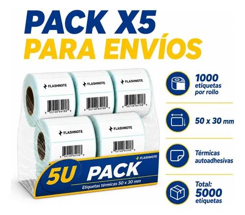 Etiquetas Térmicas Autoadhesivas Rollo 50x30mm Flashnote Pack X5 1000 Etiquetas Por Rollo Superficie Impermeable Para Envios Resistente Al A - imagen 4