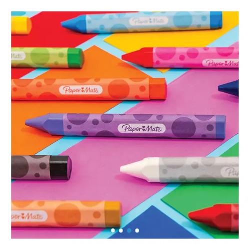 Crayones Papermate Lápices De Cera Triangular Colores X24 Multicolor - imagen 3