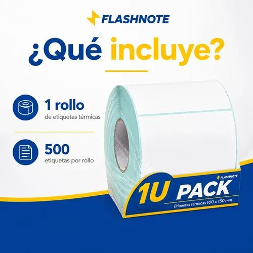 Etiquetas Térmicas Autoadhesivas Rollo 100x150mm Flashnote 500 Etiquetas Por Rollo Superficie Impermeable Para Envios Resistente Al Agua Com - imagen 3