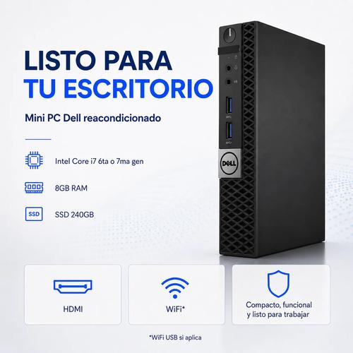 Mini Nuc Mini PC Dell Intel I7 8GB RAM 240GB SSD WiFi HDMI - imagen 10