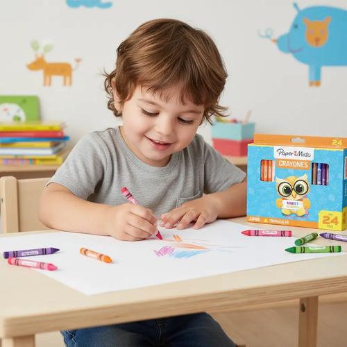 Crayones Papermate Lápices De Cera Triangular Colores X24 Multicolor - imagen 6