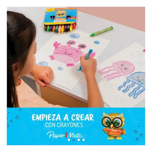 Crayones Papermate Lápices De Cera Triangular Colores X24 Multicolor - imagen 2