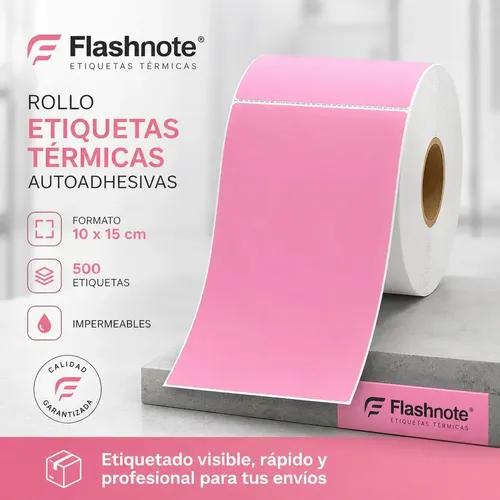 Etiquetas Térmicas Autoadhesivas Flashnote Rollo 10x15cm 500 Etiquetas Impermeable Rosa - imagen 5