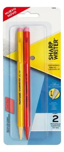 Lapiz Portaminas Papermate 0.7mm + Repuesto Mina Y Goma Set Sharpwriter Pack 2u