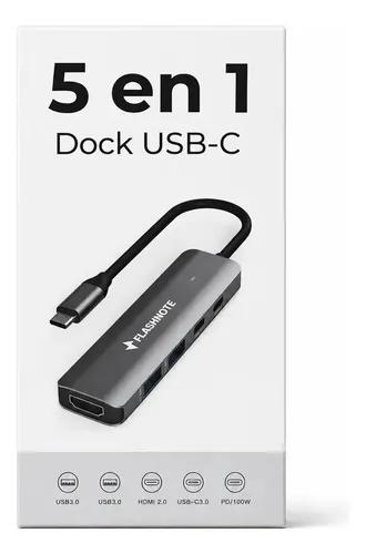 Hub Adaptador Flashnote Usb Tipo C Usb-c 5 En 1 Multipuerto Hdmi 4k 60hz Usb 3.0 Usb-c Pd 100w Carga Rapida Aluminio Mac Macbook Windows Not