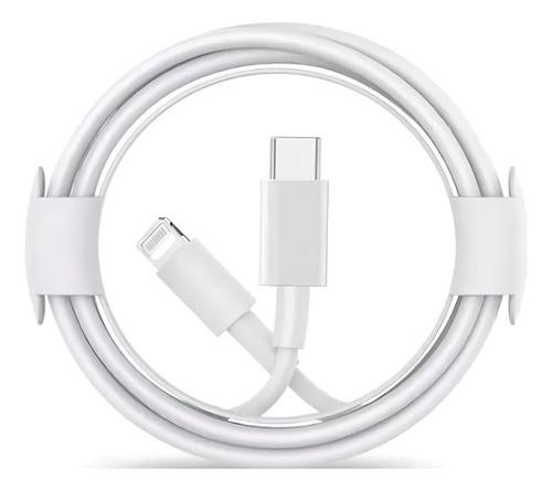 Cable Usb Tipo C A Lightning iPhone 1m Blanco Adapter - imagen 4