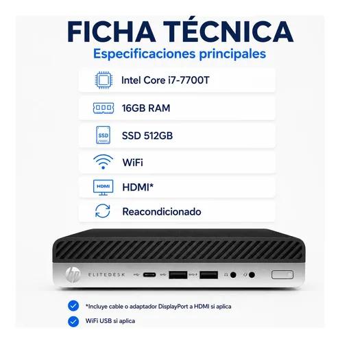 Mini PC Nuc Hp Intel Core I7 16GB RAM 512GB SSD WiFi HDMI - imagen 3