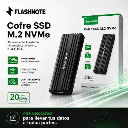 Cofre Case Carcasa Flashnote Ssd M.2 Nvme Pcie Usb-c Usb-a 3.2 Gen2x2 20gbps Aluminio Adaptador Disco Duro Solido Externo Portatil Alta Velo - imagen 8
