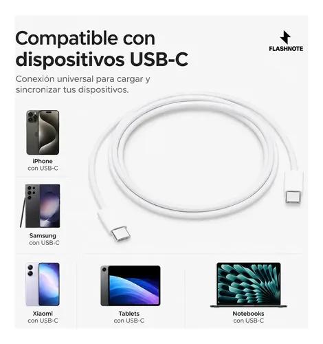 Cable Usb C A Usb C Flashnote 1m Carga Rápida 60w Para iPhone Samsung Xiaomi Blanco - imagen 4
