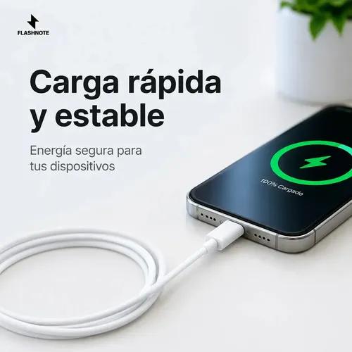 Cable Usb C A Usb C Flashnote 1m Carga Rápida 60w Para iPhone Samsung Xiaomi Blanco - imagen 6