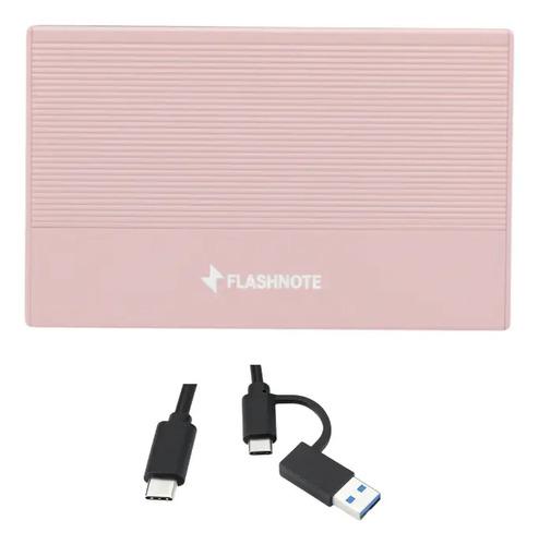Disco Duro Externo 500gb Flashnote Usb 3.1 Tipo C Aluminio Hdd Premium Rosado...