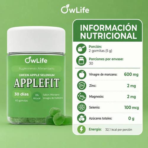 Gomitas De Vinagre De Manzana Owlife Con Magnesio, Selenio Y Zinc Sin Azúcar Para Detox Y Digestión - imagen 7