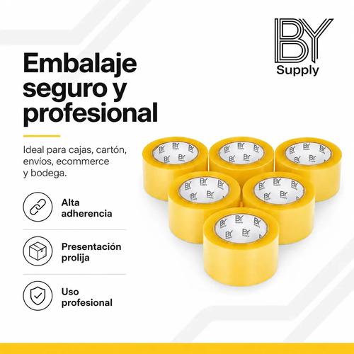 Cinta Embalaje Bysupply 45mm X 100m Pack 6 Unidades Adhesiva Transparente Polipropileno Cajas Carton Envios Ecommerce Mercado Libre Bodega P - imagen 4