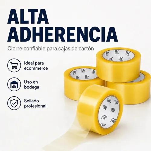 Cinta Adhesiva Transparente Bysupply Para Embalaje, Pack De 12 Unidades De 4.5 Cm X 100 M - imagen 5