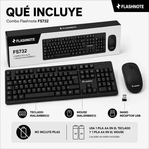 Combo Teclado Mouse Inalambrico Flashnote 2.4ghz Wireless Latinoamericano Ñ Numerico Pc Notebook Laptop Mac Macbook Windows Android Nano Rec - imagen 4