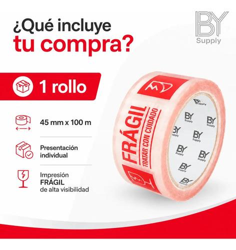 Cinta De Embalaje Bysupply Frágil, 45 Mm X 100 M  Para Delicados Y Mudanzas - imagen 2