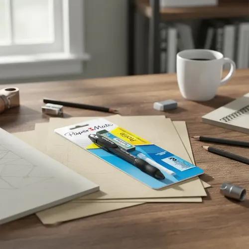 Lapiz Portaminas Papermate 0.7mm + Repuesto Mina Y Goma Set Negro - imagen 4