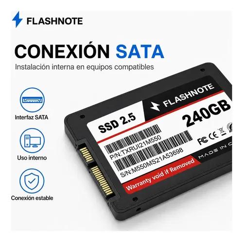 Disco Sólido Ssd 240gb Flashnote 2.5 Interno | Hasta 550 Mb/s Lectura Y 500 Mb/s Escritura | Alto Rendimiento Y Velocidad Para Pc, Notebook, - imagen 7