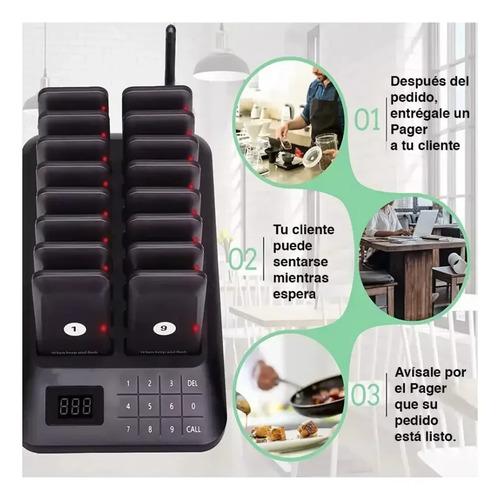 Llamador Inalambrico Restaurant Localizador Flashnote 16 Pagers Base Beeper Cafeteria Food Court Tienda - imagen 2