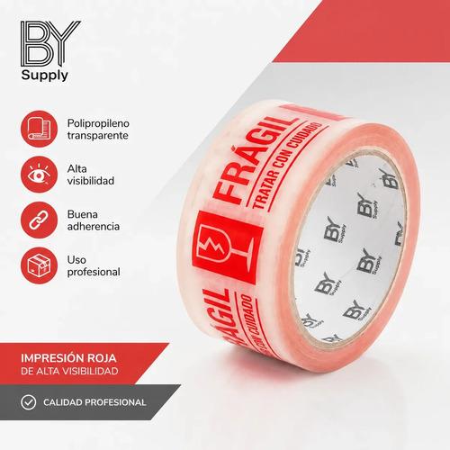 Cinta De Embalaje Bysupply Frágil, 45 Mm X 100 M  Para Delicados Y Mudanzas - imagen 6
