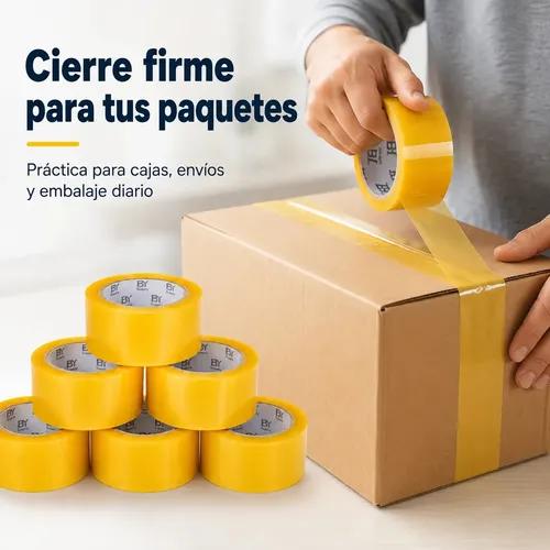 Cinta De Embalaje Bysupply Transparente, Pack De 6 Rollos De Polipropileno De 4.5 Cm X 300 M - imagen 6
