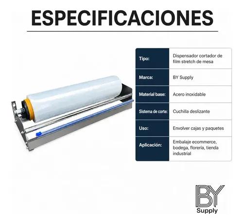 Dispensador Y Cortador De Film Stretch Bysupply Para Mesa, Con Base De Acero Y Cuchilla Deslizante - imagen 2