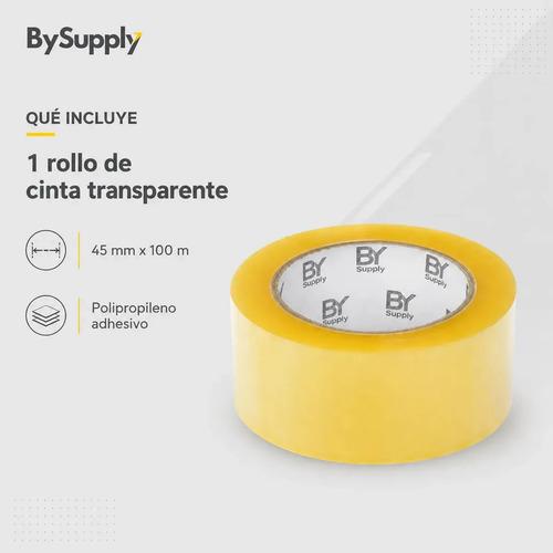Cinta De Embalaje Bysupply Transparente De Polipropileno, 4.5 Cm X 100 M - imagen 2
