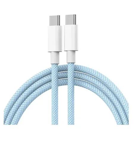 Cable Usb C A Usb C Flashnote 1m Trenzado Carga Rápida 60w Para iPhone Samsung Xiaomi Color Celeste