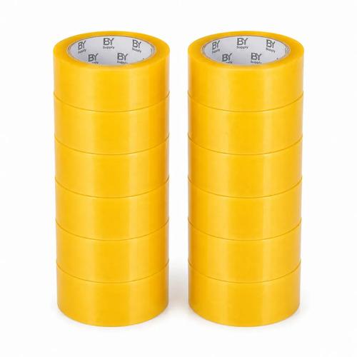 Cinta Embalaje Bysupply 45mm X 300m Pack 12 Unidades Adhesiva Transparente Polipropileno Alta Duracion Cajas Envios Ecommerce Industrial