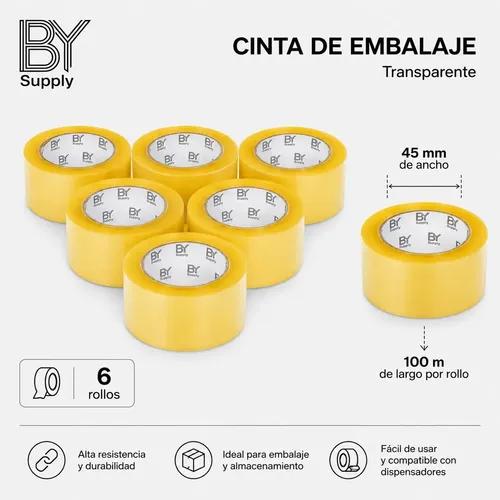 Cinta Embalaje Bysupply 45mm X 100m Pack 6 Unidades Adhesiva Transparente Polipropileno Cajas Carton Envios Ecommerce Mercado Libre Bodega P - imagen 6