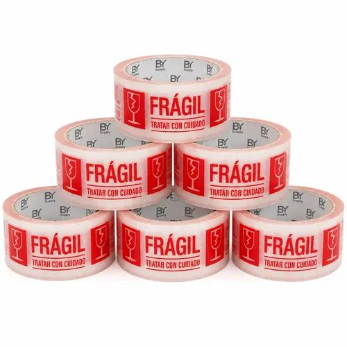 Cinta De Embalaje Bysupply Frágil Para Delicados (pack De 6 Unidades)