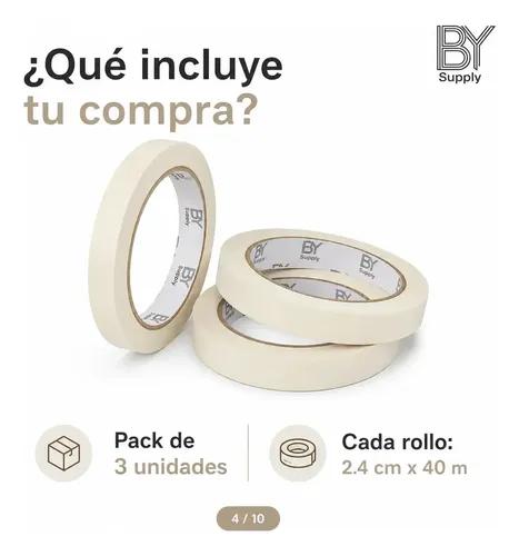 Cinta De Enmascarar Masking Bysupply Papel Crepé, Pack 3 Unidades Para Pintura Y Auto - imagen 2