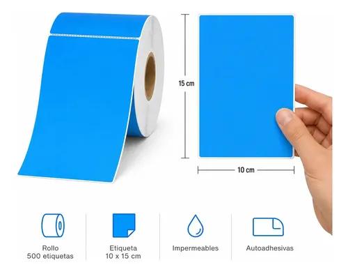 Etiquetas Térmicas Autoadhesivas Flashnote Rollo 10x15cm 500 Etiqueta Impermeables Azul Impermeable - imagen 2