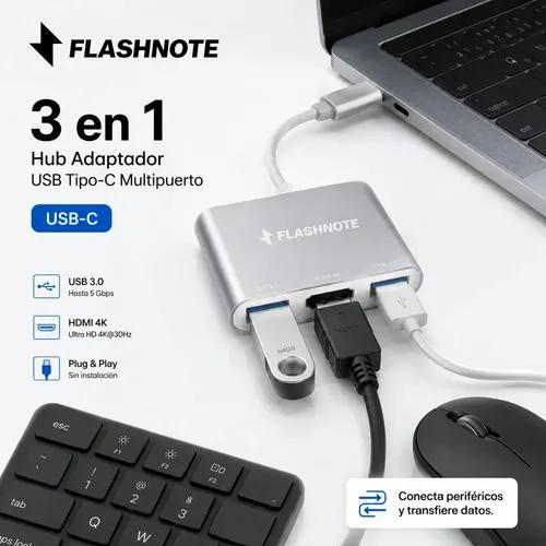 Hub Adaptador Flashnote Usb Tipo C Usb-c 3 En 1 Multipuerto Hdmi 4k 30hz Usb 3.0 Pd 100w Carga Rapida Mac Macbook Windows Notebook Pc iPad T - imagen 2