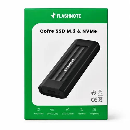 Cofre Case Carcasa Flashnote Disco Ssd M.2 Nvme Sata Ngff Dual Protocolo Usb-c Usb-a 3.1 3.2 Gen2 10gbps Aluminio Adaptador Disco Duro Solid
