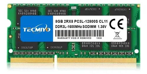 Memoria RAM Tecmiyo Ddr3l 8GB 2rx8 12800s Notebook