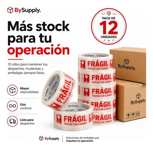 Cinta De Embalaje Frágil Bysupply, Pack De 12 Unidades Para Paquetería Y Mudanza - imagen 5
