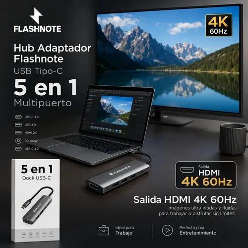 Hub Adaptador Flashnote Usb Tipo C Usb-c 5 En 1 Multipuerto Hdmi 4k 60hz Usb 3.0 Usb-c Pd 100w Carga Rapida Aluminio Mac Macbook Windows Not - imagen 8