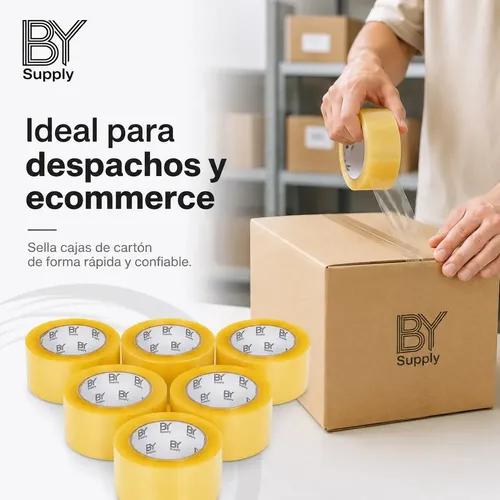 Cinta Embalaje Bysupply 45mm X 100m Pack 6 Unidades Adhesiva Transparente Polipropileno Cajas Carton Envios Ecommerce Mercado Libre Bodega P - imagen 5