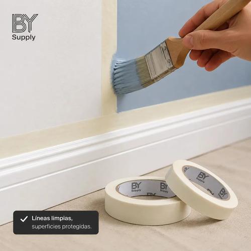 Cinta De Enmascarar Bysupply De Papel Crepé Para Pintura Y Auto, Pack De 6 - imagen 6