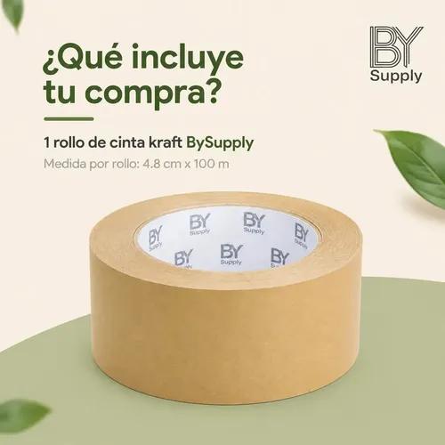 Cinta De Embalaje Bysupply Kraft Premium Para Cajas Eco, De Papel Adhesivo Biodegradable, 4.8 Cm X 100 M - imagen 2