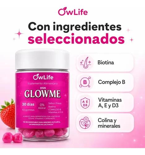 Gomitas De Biotina Owlife Para Pelo, Piel Y Uñas Con Multivitaminas, Sabor Frutilla - imagen 6