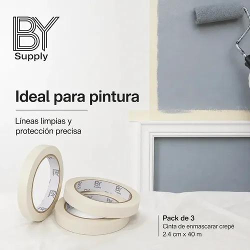 Cinta De Enmascarar Masking Bysupply Papel Crepé, Pack 3 Unidades Para Pintura Y Auto - imagen 4