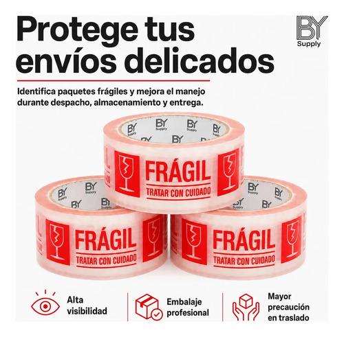 Cinta De Embalaje Bysupply Frágil, 4.5 Cm X 100 M, Pack De 3 Unidades Para Delicados - imagen 5