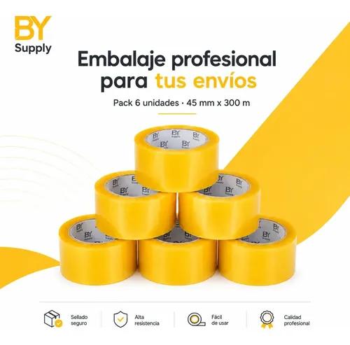 Cinta De Embalaje Bysupply Transparente, Pack De 6 Rollos De Polipropileno De 4.5 Cm X 300 M - imagen 2