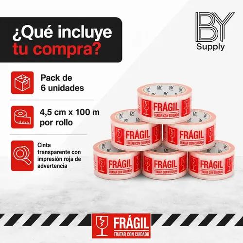 Cinta De Embalaje Bysupply Frágil Para Delicados (pack De 6 Unidades) - imagen 2