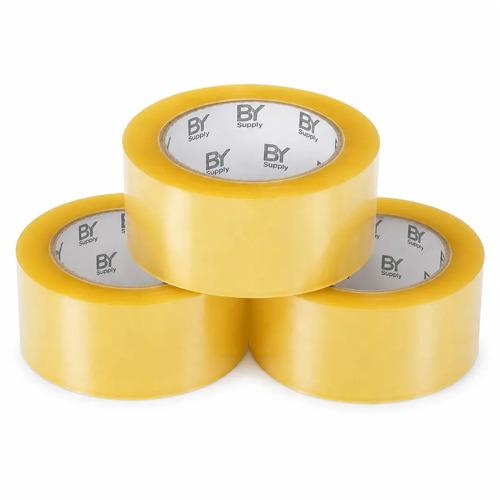 Cinta De Embalaje Bysupply Transparente, Pack De 3, Para Cajas Y De Ecommerce