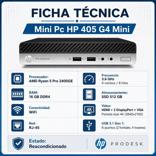 Mini PC Nuc Hp Ryzen 5 16GB RAM 512GB SSD WiFi HDMI W11 Pro - imagen 2